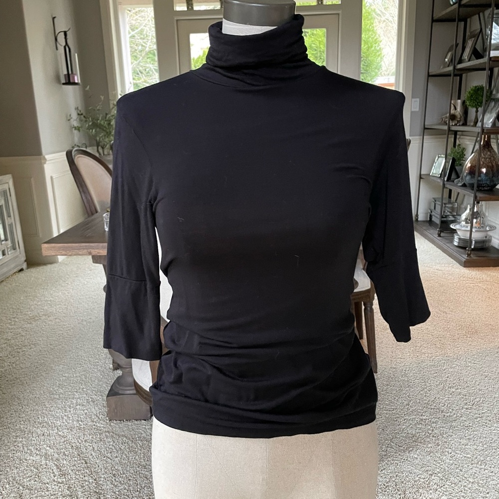 Sharon Segal Black Turtleneck Top